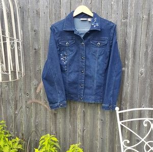 Chico's Embellished Stretch Denim Jacket